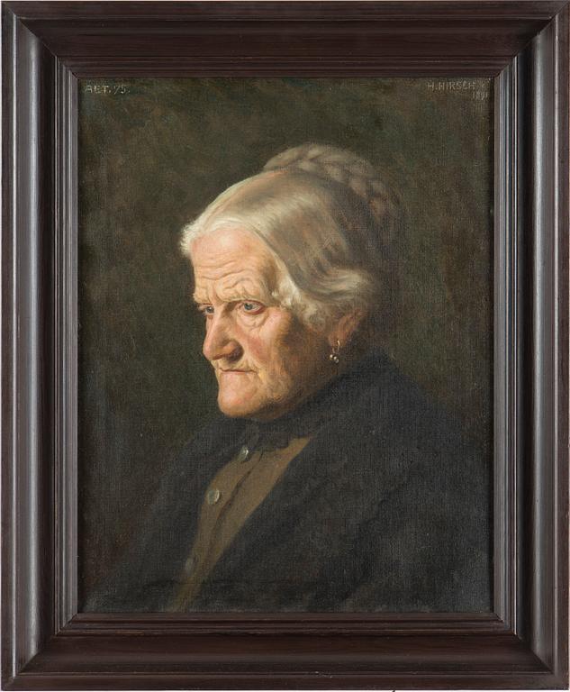 HERMANN HIRSCH, oil on canvas, signed and dated ”H. HIRSCH 1891” as well as inscribed ”AET. [Aetatis] 75”.