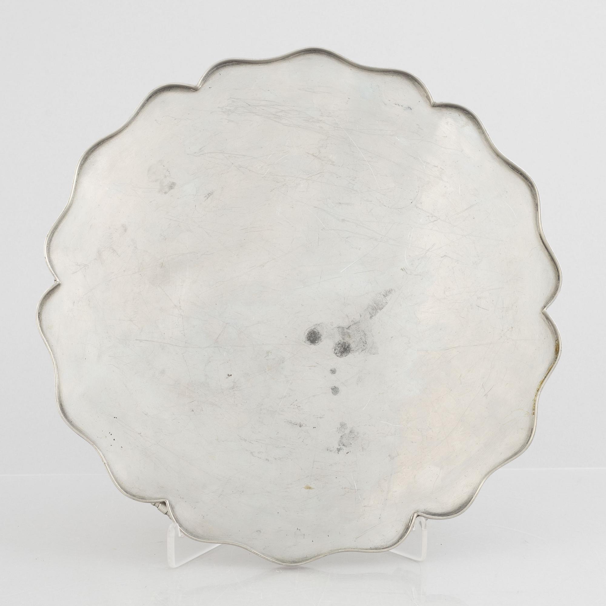 Svenskt Tenn, a pewter and brass centrepiece, unmarked, probably mid 1900s.