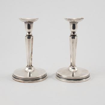 LJUSSTAKAR, ett par, silver, MGAB, Uppsala, 1958.