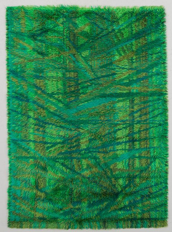 MATTA, rya, "Sommarhage", Marianne Richter. Wahlbecks Fabriker, Linköping. Ca 200 x137 cm.