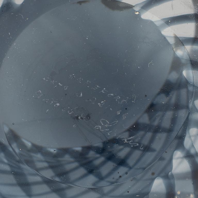 Ingeborg Lundin, skål/vas, glas, Orrefors 1966.