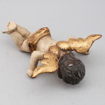 SKULPTUR, bemålat trä, 1800-/1900-tal.