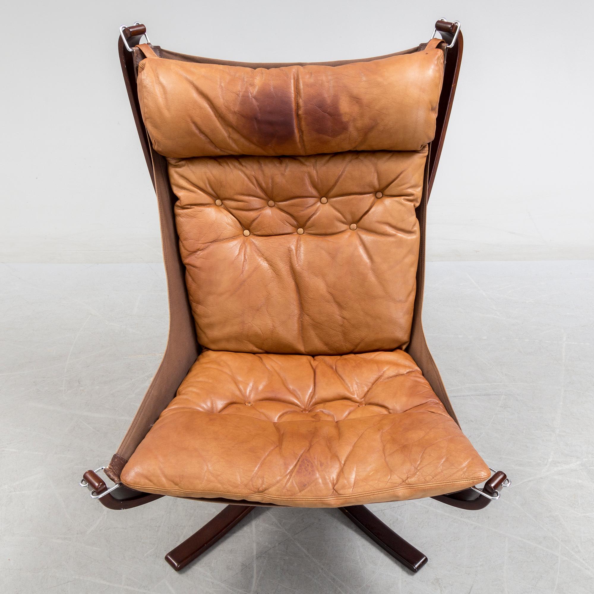 SIGURD RESSEL, fåtölj "Falcon", Vatne Möbler Norge, 1970-tal.