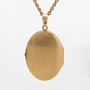 Medaljonki ja ketju, 18K kultaa.