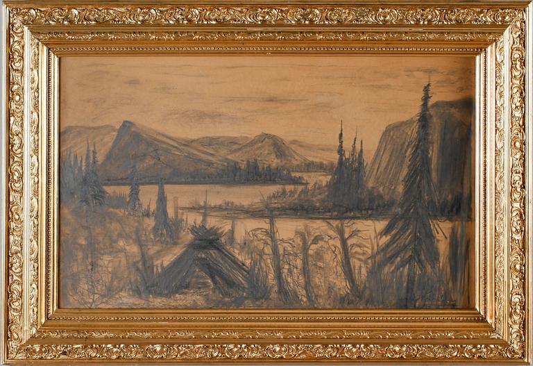OKÄND KONSTNÄR, kolteckning, signerad Norén, 1900-tal.