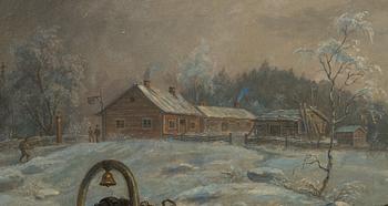 Robert Wilhelm Ekman, Winter journey with stagecoach.