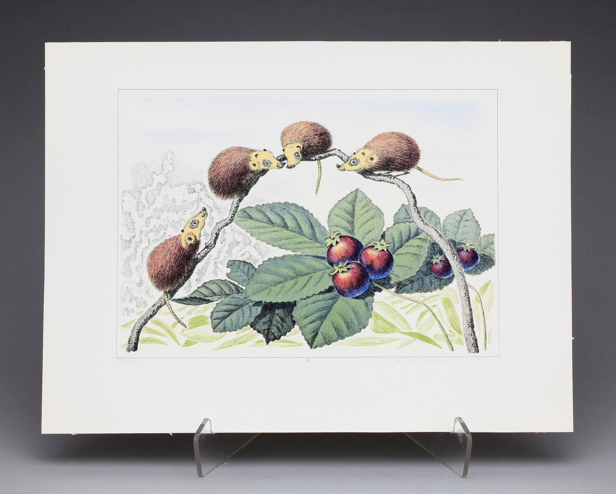 KARL AXEL PEHRSON, mapp med 10 färglitografier, "Vyer från Nirak", sign o numr 37/285. 1973.