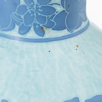 Josef Ekberg, vases, 2 pcs, flint porcelain, "Sgraffito", Gustavsberg 1914 and 1920.