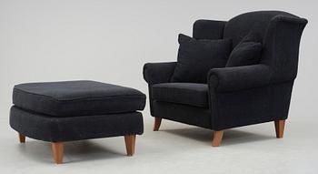 FÅTÖLJ MED FOTPALL, "Love Seat", BQ of Sweden, 2000-tal.