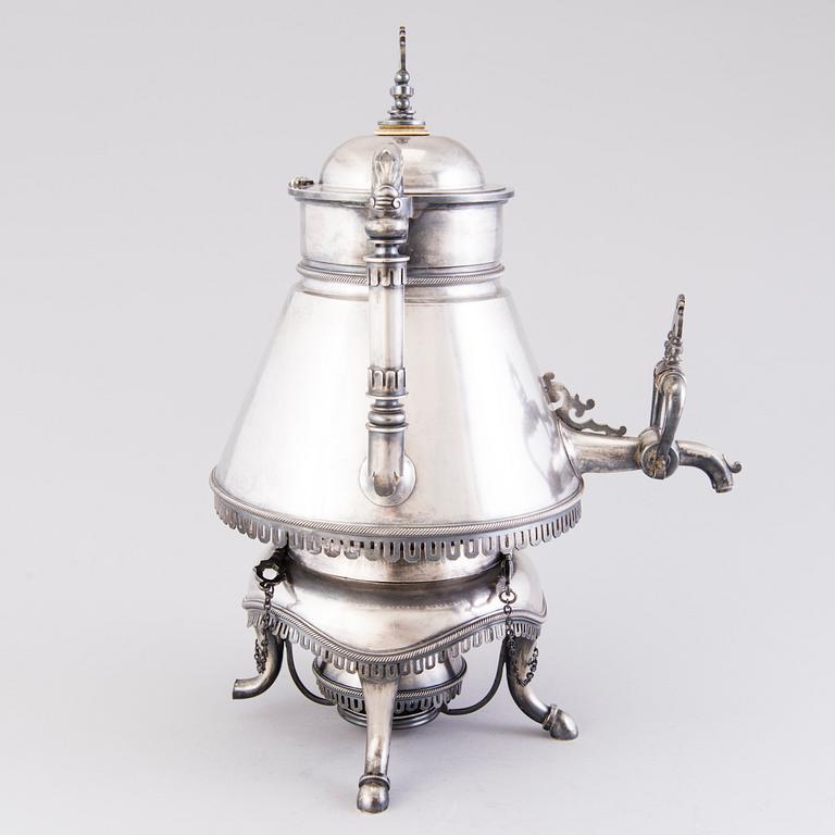 SAMOVAR, silver, Johan Ferdinand Olsonius, Gratchev, Sankt Petersburg 1882.