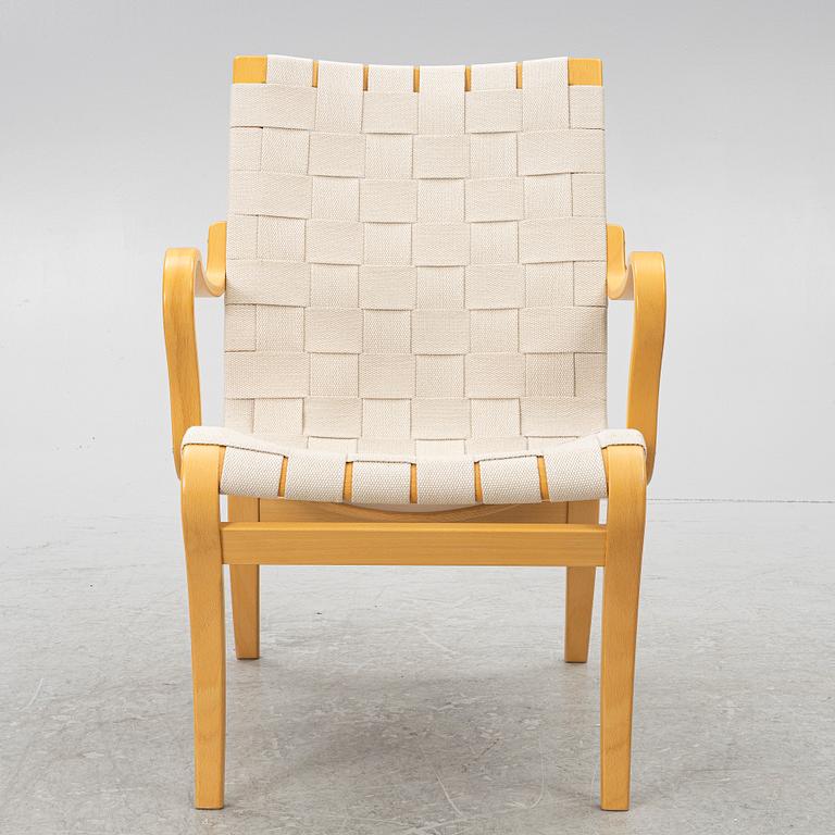 Bruno Mathsson, fåtölj/karmstol, "Eva", Firma Karl Mathsson, sent 1900-tal.