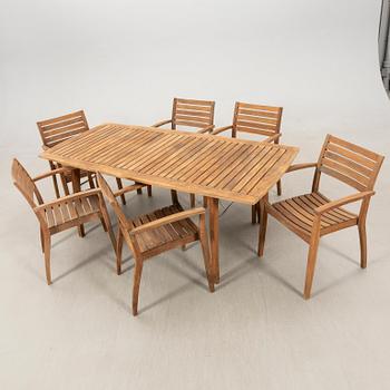 Jakob Berg trädgårdsmöbel 7 dlr "Ballare" för Fritz Hansen Danmark sent 1900-tal.