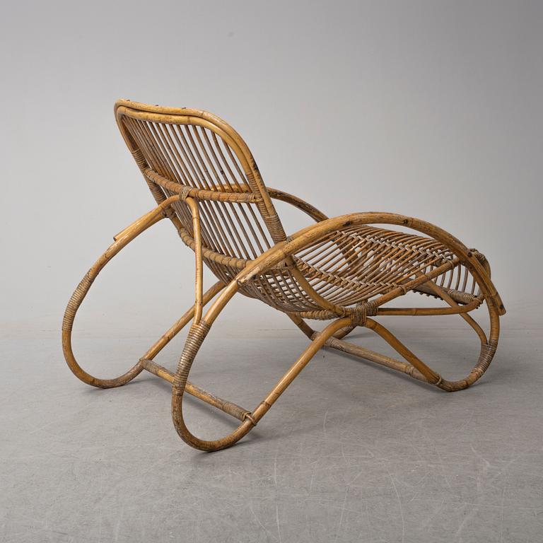 a pair of rattan easy chairs, 20th century.