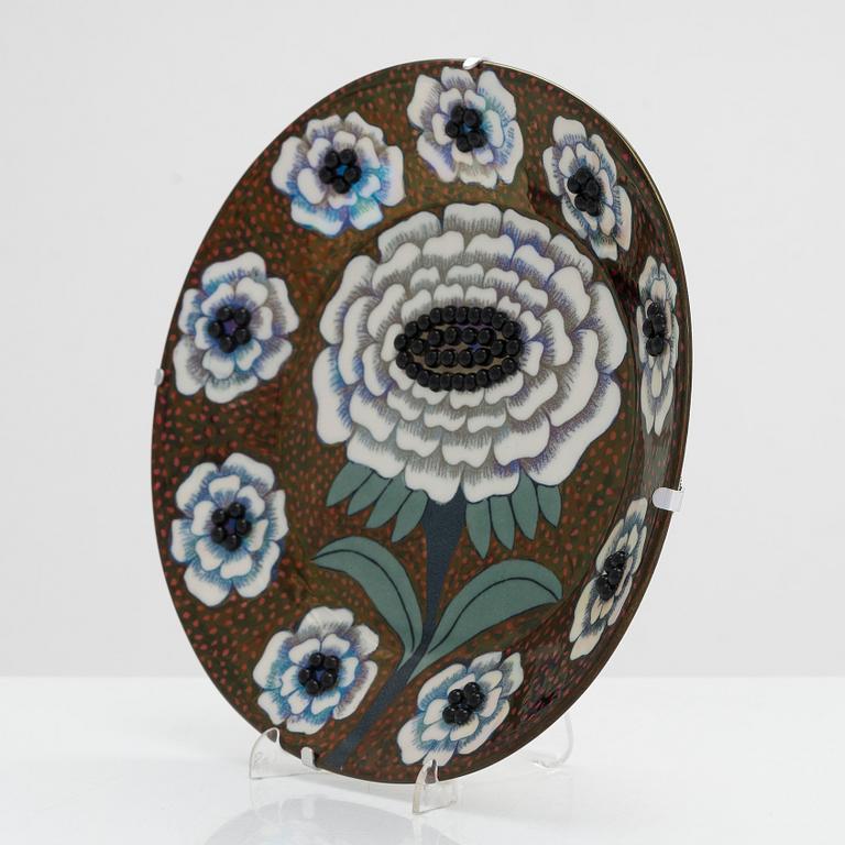 Birger Kaipiainen, vati, posliini, "Fiori" 395/2000, Arabia 1983.