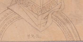 GÖSTA ADRIAN-NILSSON, blyertsteckning. Sign.