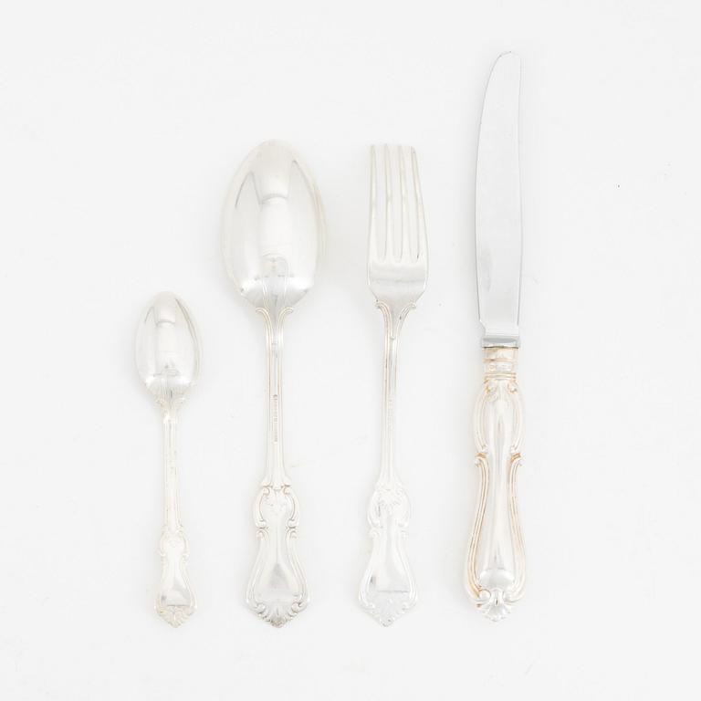 18 pieces of 'Olga' silver cutlery, GAB, Eskilstuna, 1985-97.