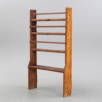 A Swedish pine shelf for plates, second half of the 19th century.