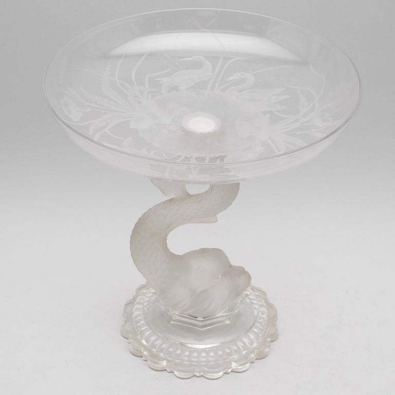 SKÅL PÅ FOT, glas, sannolikt Baccarat, omkring år 1900.