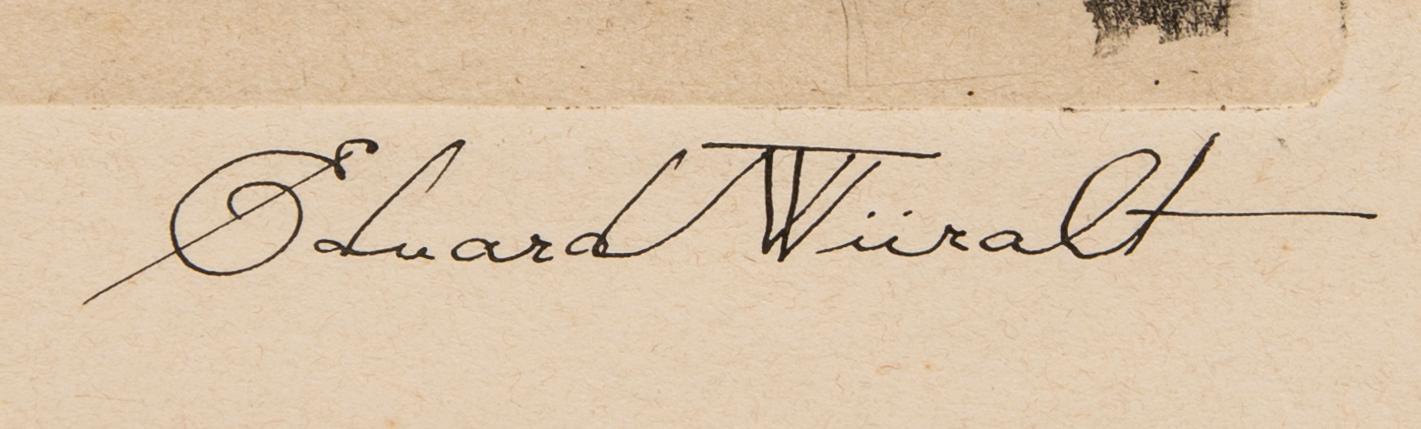 Eduard Wiiralt, mjukgrundsetsning, signerad och daterad 1940.