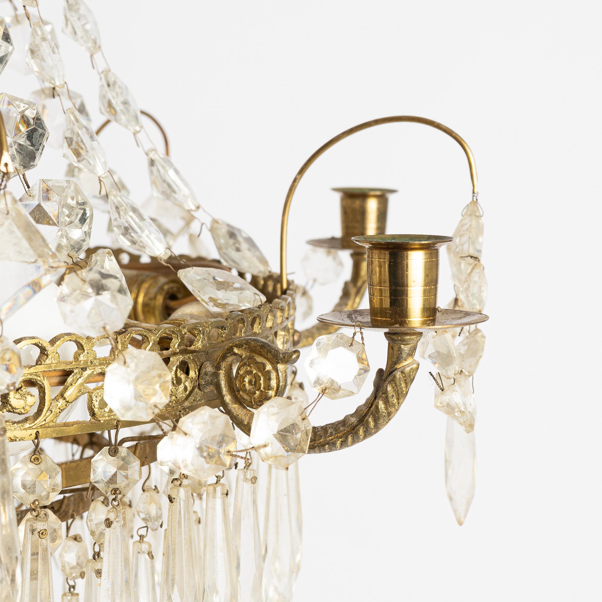 Chandelier, Gustavian style, first half of the 20th century.