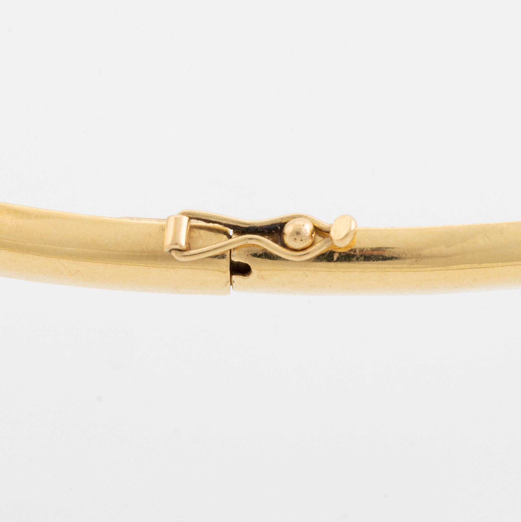 Collier 18K guld med fasettslipad kvarts och turmalin.