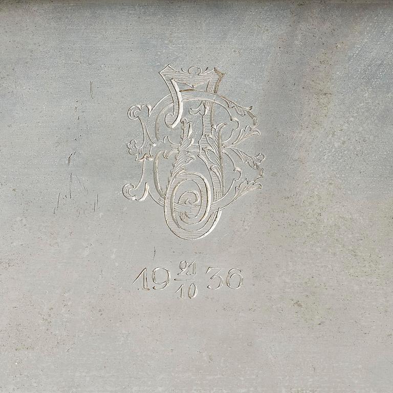 Oscar Antonsson, a "Hästbetvingaren" (Tamer of Horses) pewter box, Ystad-Metall, Sweden, 1932.