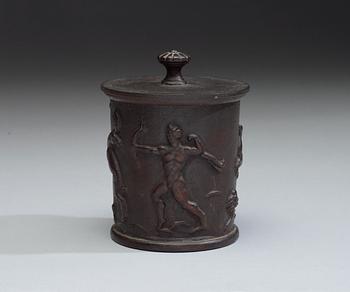 A Carl Elmberg cast iron tobacco jar, Näfveqvarns Bruk.