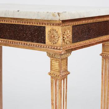 A late Gustavian console table, late 18th Century.