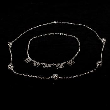 HALSBAND, 2 st, 925 silver, Liisa Vitali.