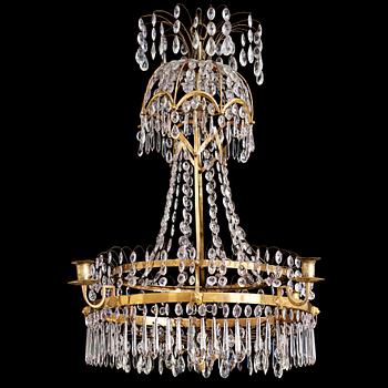 67. A late Gustavian circa 1800 five-light chandelier.