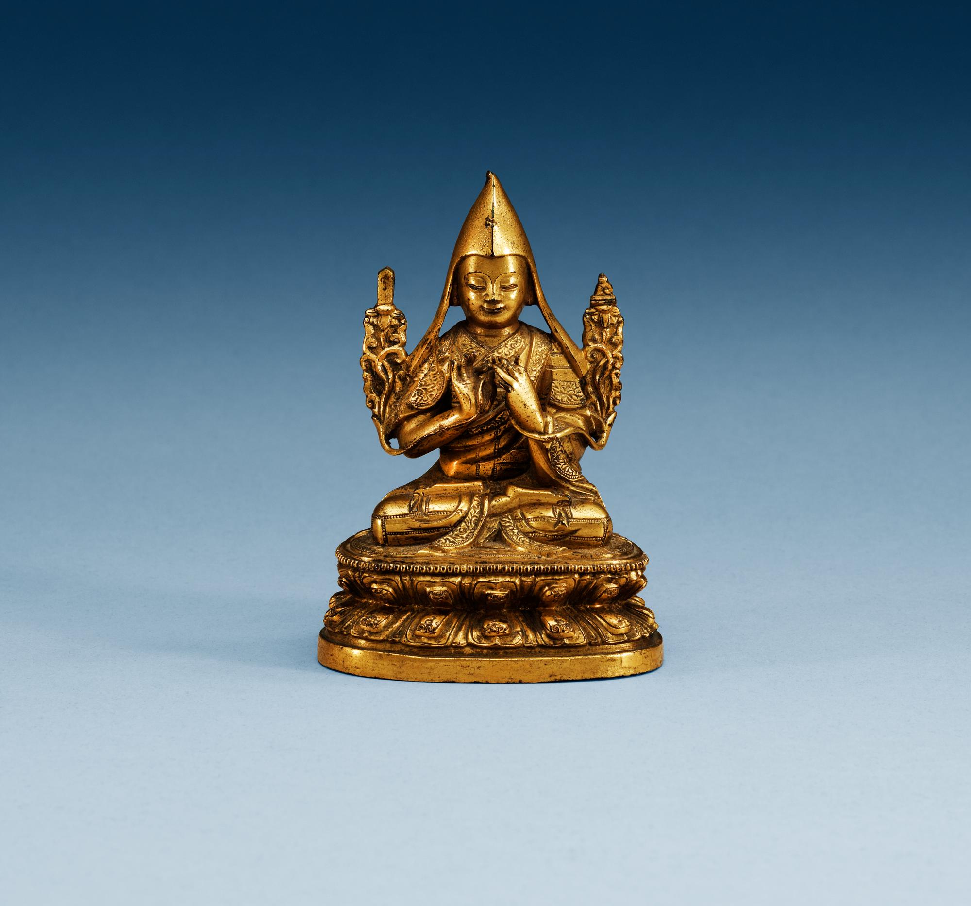 FIGURIN, förgylld brons. Mongoliet, troligen 1700-tal.