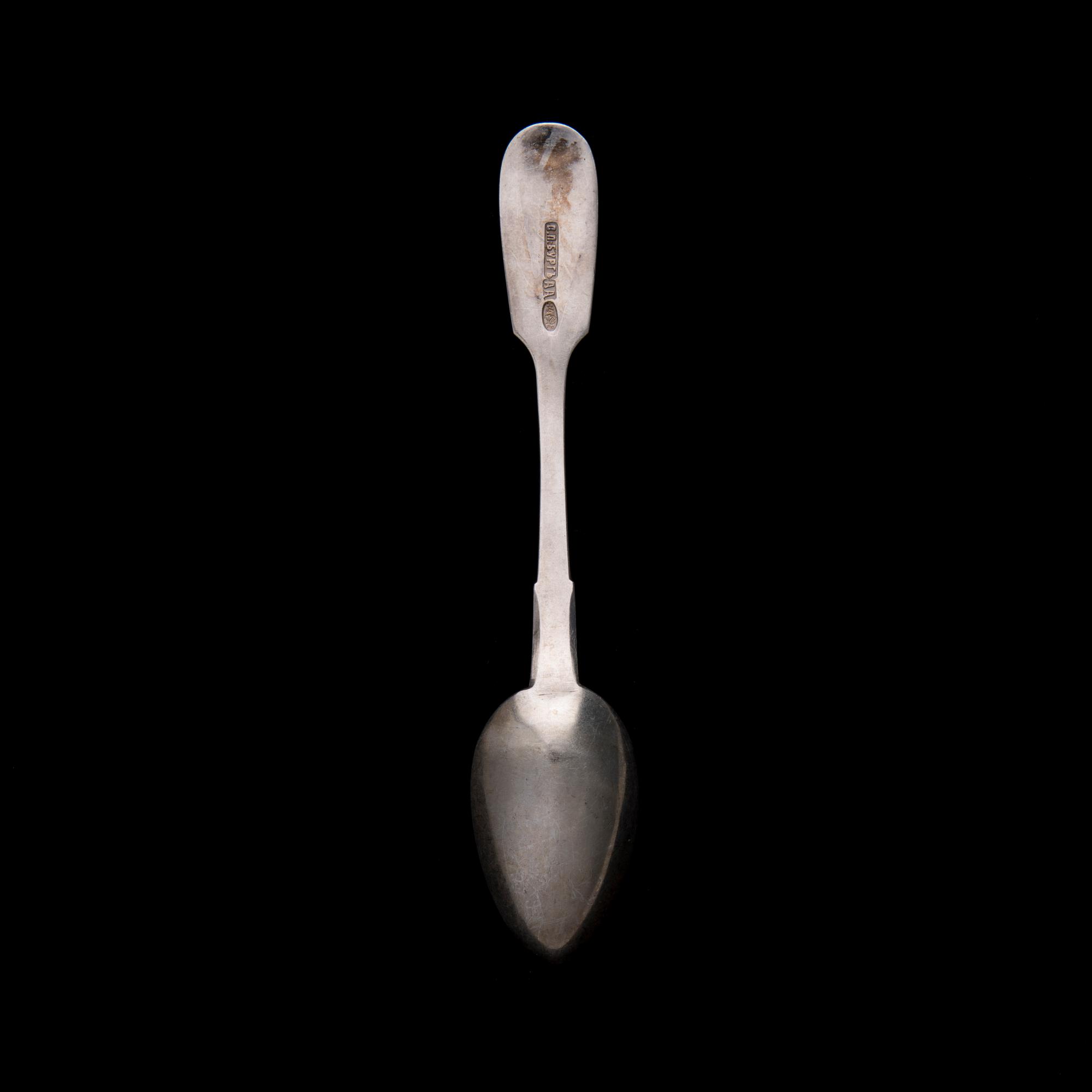 TESKEDAR, 12 st, silver, S:t Petersburg 1896-1908. Vikt 310,6 g.