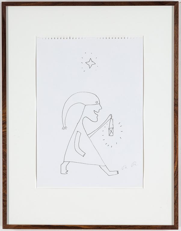 ROGER RISBERG, indian ink, 2005, signed RR.