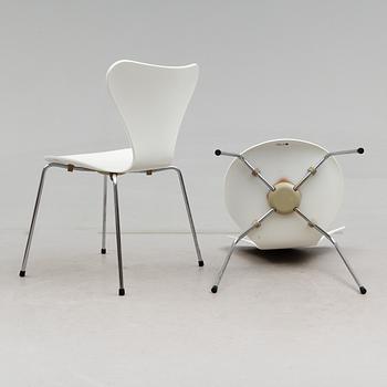STOLAR, 6 st, "Sjuan", Arne Jacobsen, Fritz Hansen, 1980-tal.