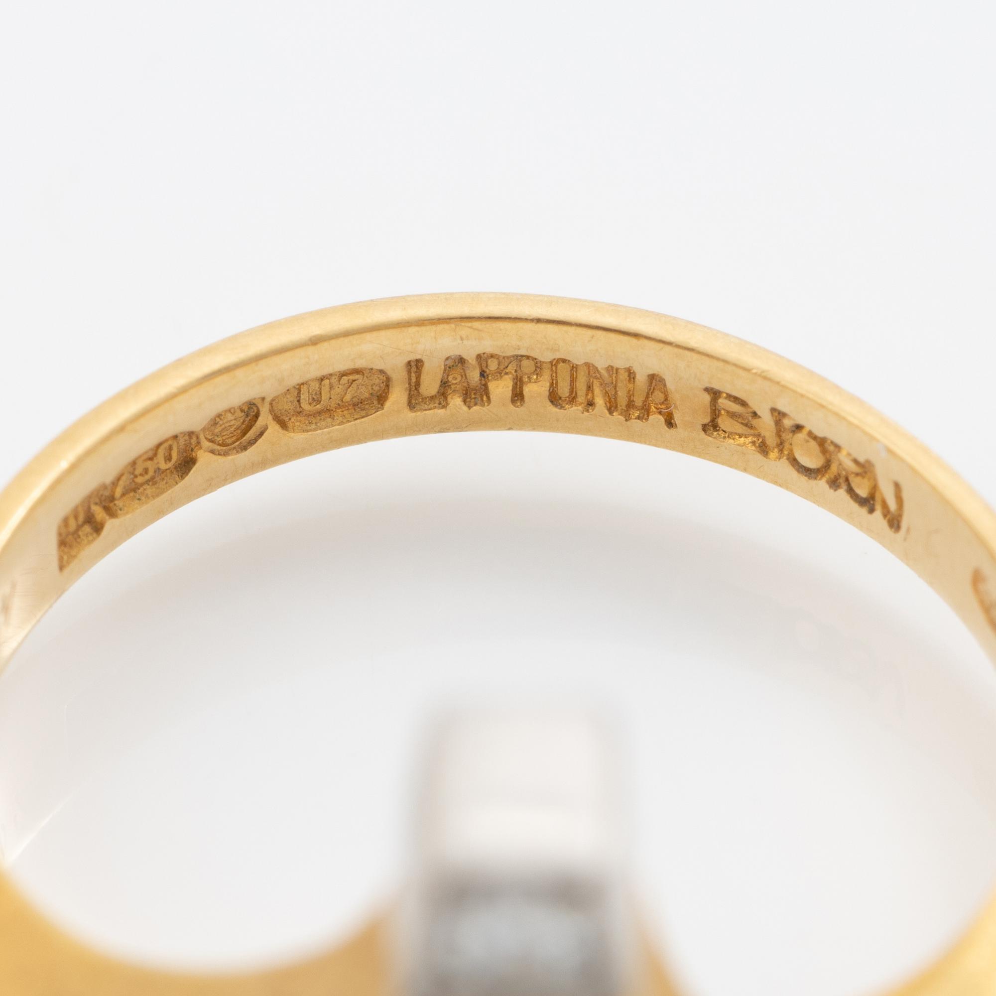 Björn Weckström, Ring, 18K guld med en rund briljantslipad diamant, Finland 1973.