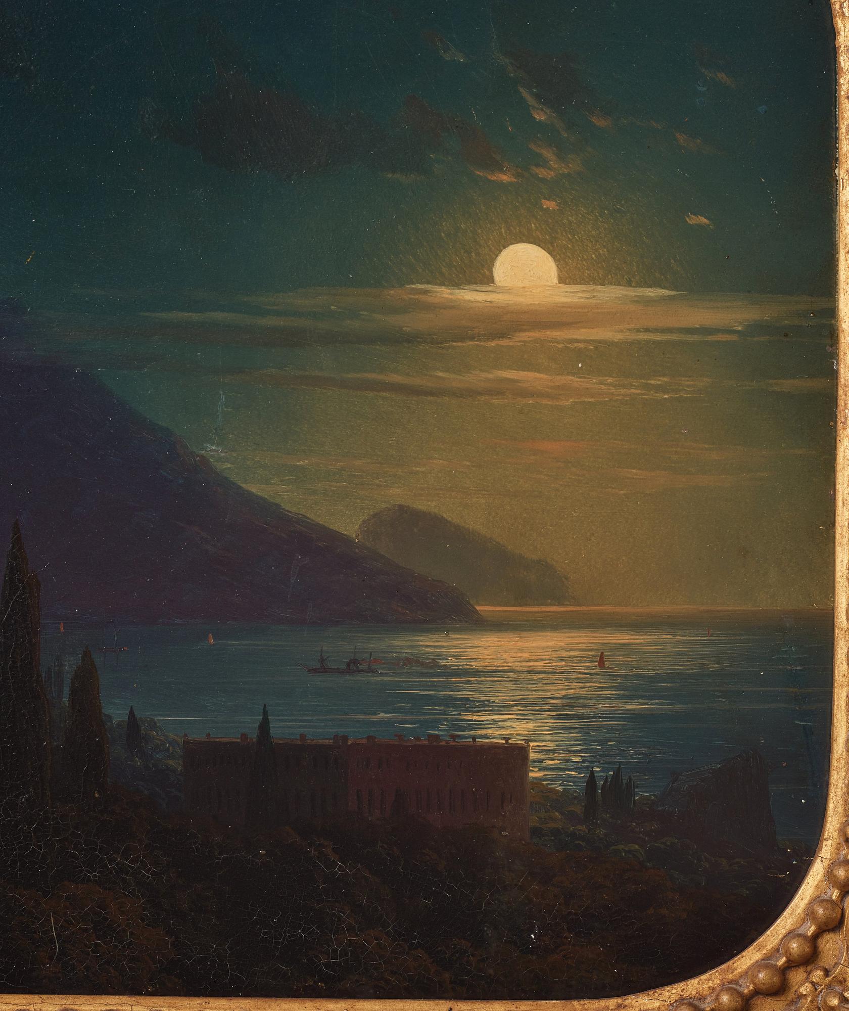 Ivan Constantinovich Aivazovsky, Månsken över Oreanda på Krim med Aiu-Dagh i horisonten.
