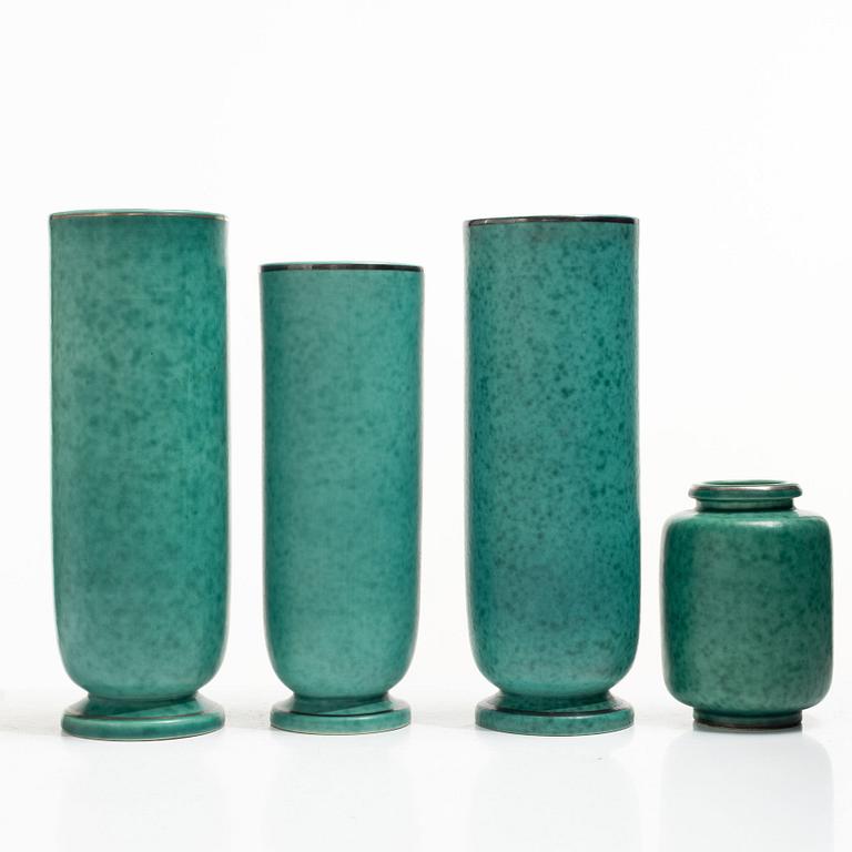 Wilhelm Kåge, Collection, 7 pieces, “Argenta”, Gustavsberg.