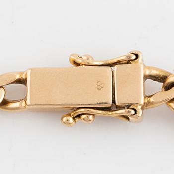 Armband, 18K guld pansarlänk med briljantslipade diamanter och safirer, Balestra.