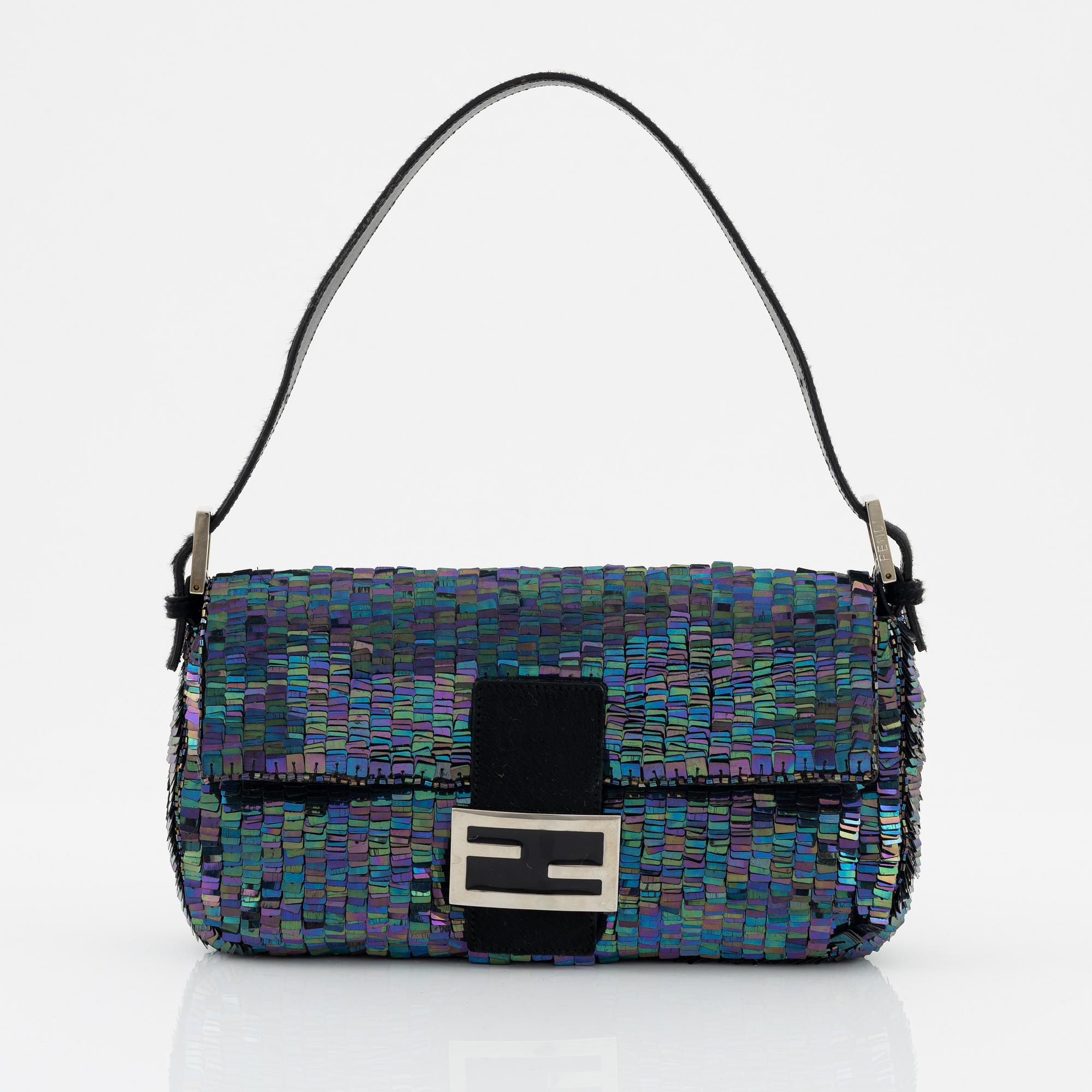 Fendi, a sequin and pearl embroidered Baguette bag.