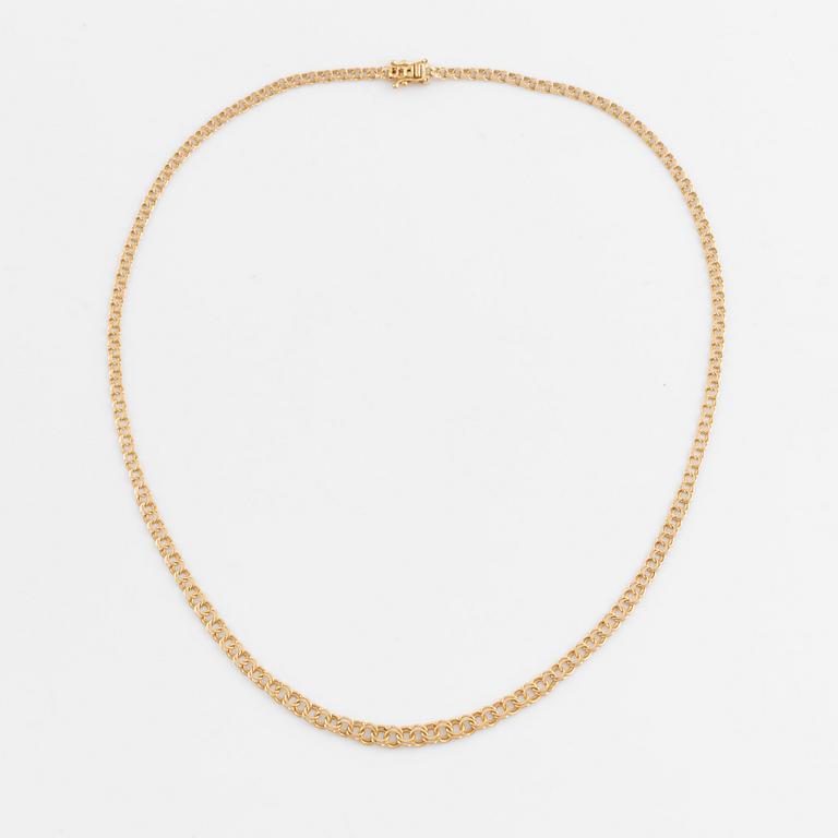 Collier, 18K guld, doserad bismarcklänk.