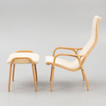 Yngve Ekström, a "Lamino" armchair with ottoman, Swedese, Sweden.