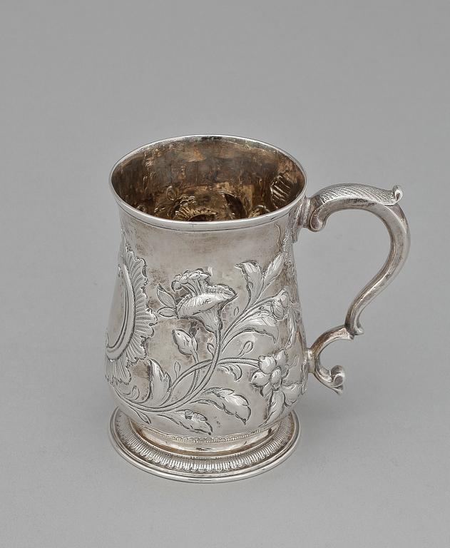 BÄGARE, silver, London, 1700/1800-tal. Vikt 172 g.