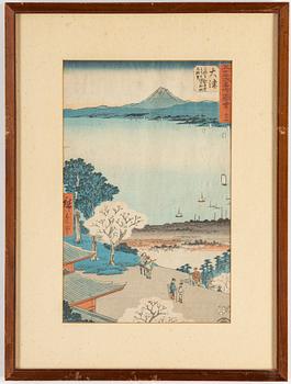 UTAGAWA HIROSHIGE (1797-1858), after, a colour woodblock print, Japan, 'Otsu' late 19th/early 20th century.