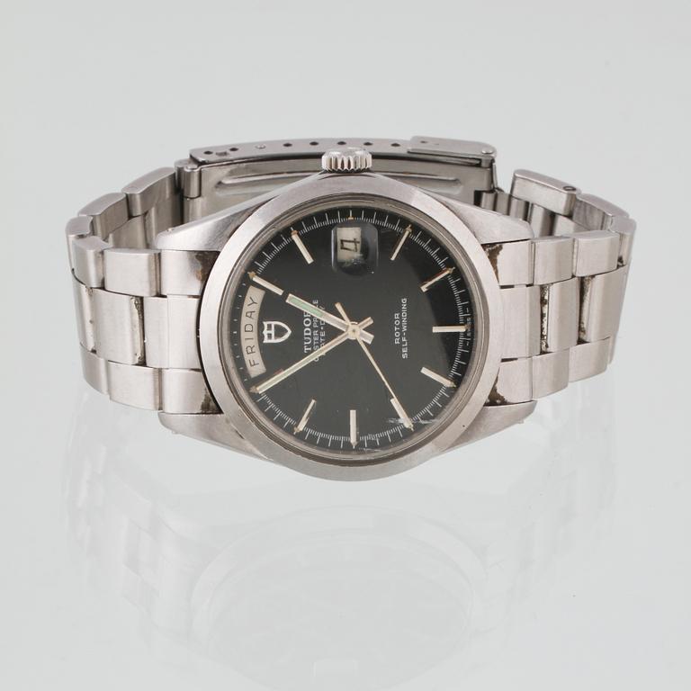 HERRARMBANDSUR, stål, Tudor, "Oyster prince date-day".