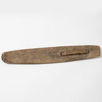 A Swedish folk art mangle board, dated 1666.