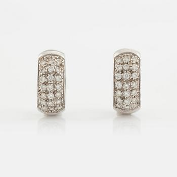 A pair of 18K white gold earrings with diamonds ca. 0.60 ct in total. Finnish import marks 1998.