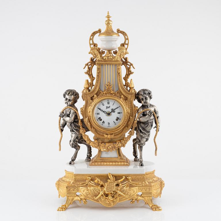 A Louis XVI-style mantel clock, Walt, Italy, contemporary manufacturing.