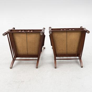 Soffa, 2 karmstolar, stol, jugend, omkring år 1900.