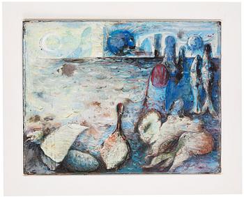 CO Hultén, gouache on paper laid on paper panel, signed and executed 1946.