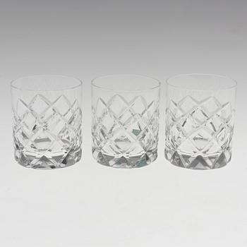 A SET OF 15 WHISKY GLASSES, "Sofiero", Orrefors.